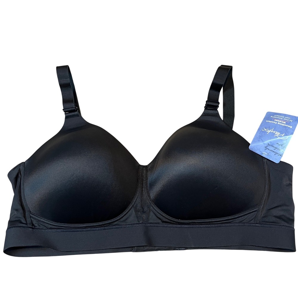 Playtex US4753 Smoothing Comfort Wireless Bra Black 40C Cool Comfort New
